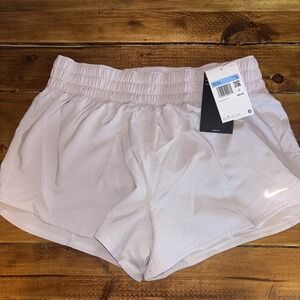 Nike Shorts Women Medium Dri-FIT Purple Gray Brief-Lined Run DX6010-019 $40 NEW